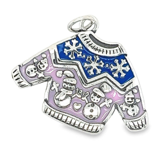 D1321 Purple Blue Christmas Sweater Pendant