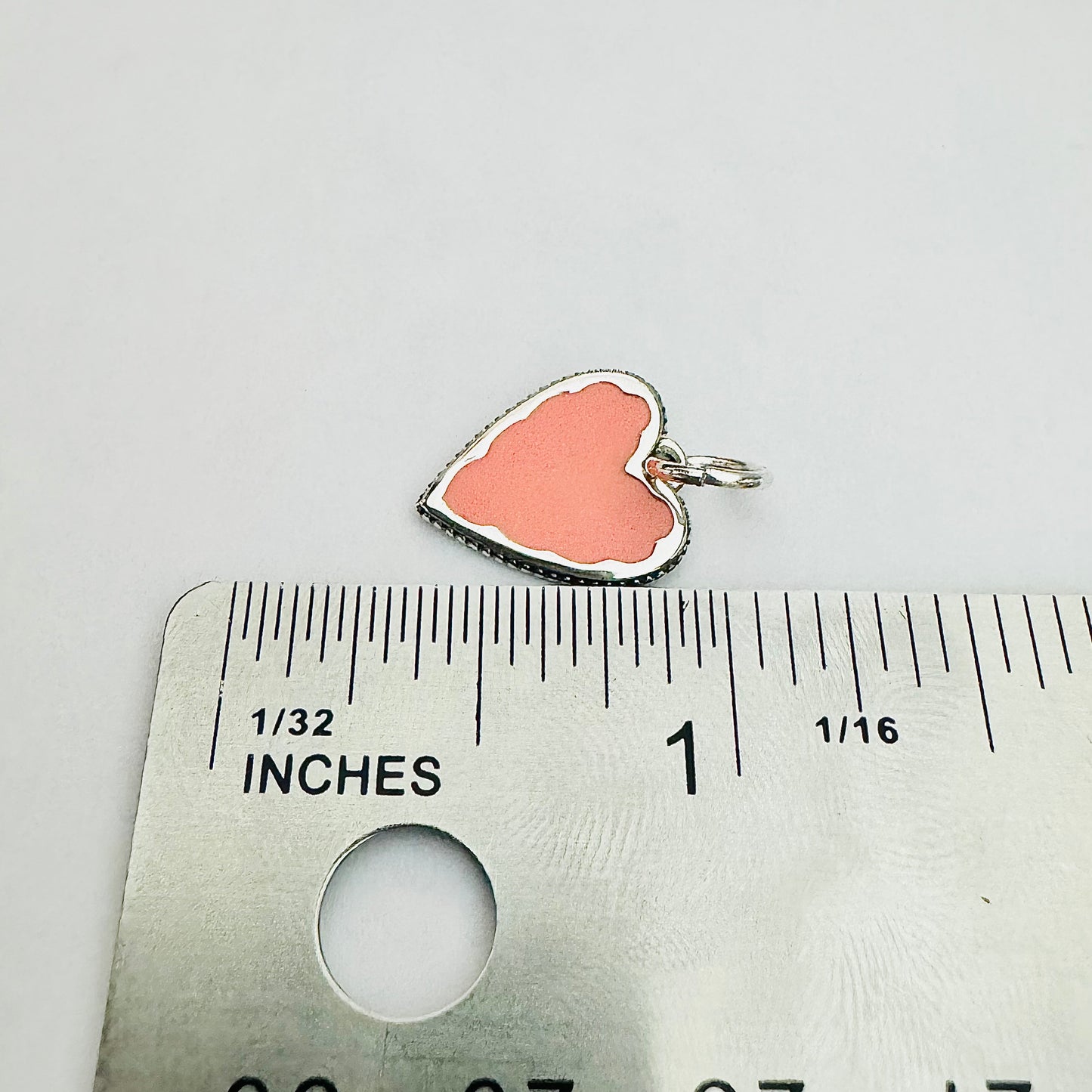 Cream Pink Heart Charm Medium