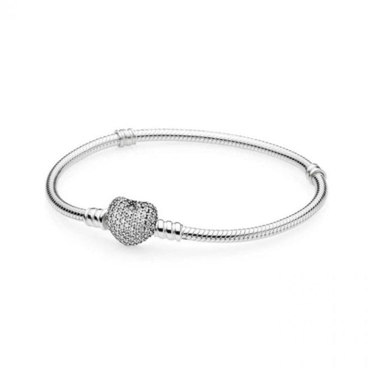 M420 Heart Cz Charm Bracelet