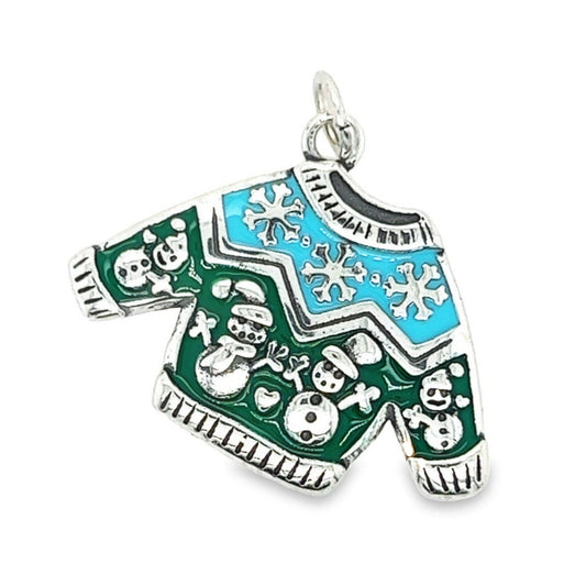 D1328 Blue Green Christmas Sweater Pendant