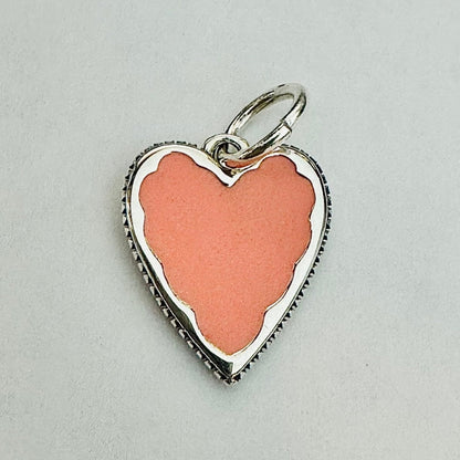 Cream Pink Heart Charm Medium