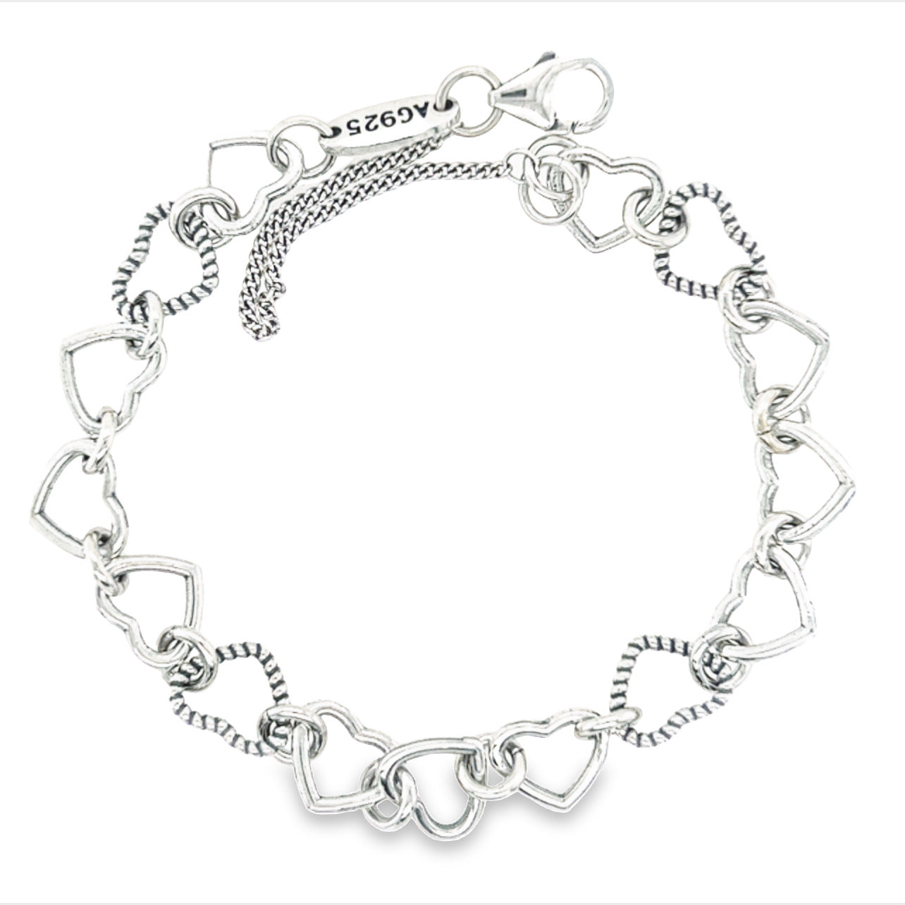 M155 8mm Heart Link Bracelet