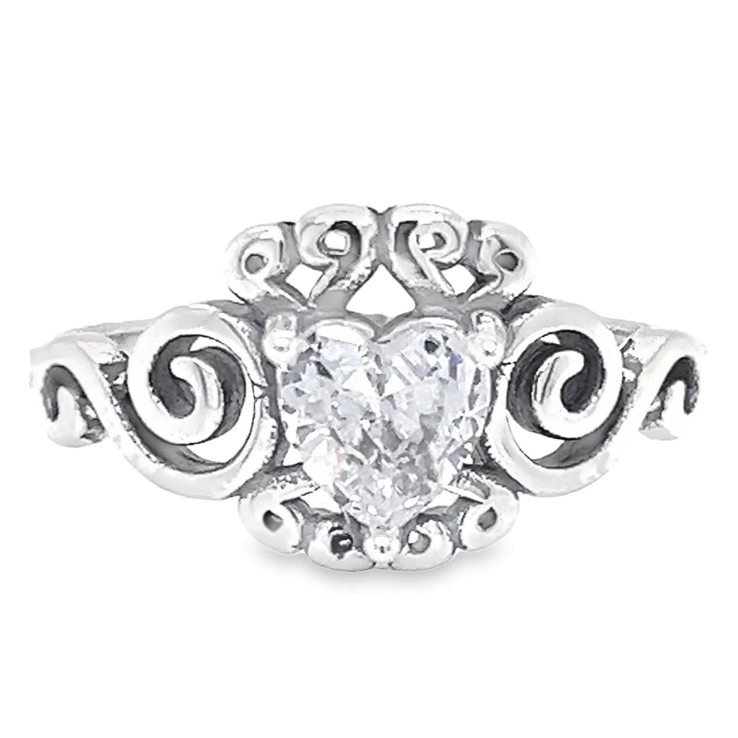 R830 Heart CZ Stone Ring