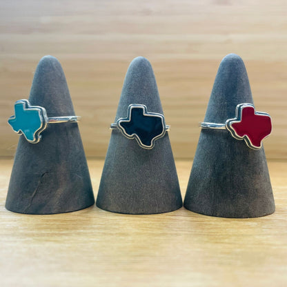 R744 Red Texas Map Ring