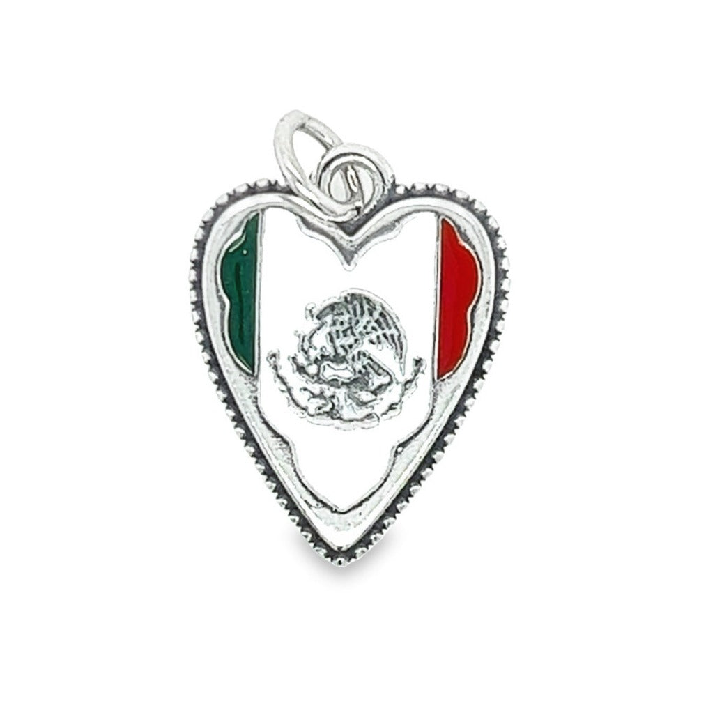 Heart Mexico Flag Pendant