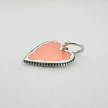 Cream Pink Heart Charm Medium