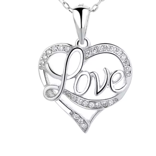 D1083 Love Heart CZ Pendant