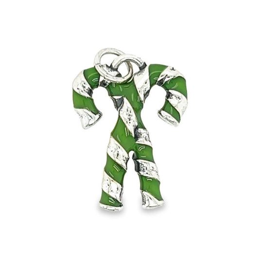 D1335 Medium Green Candy Cane Pendant