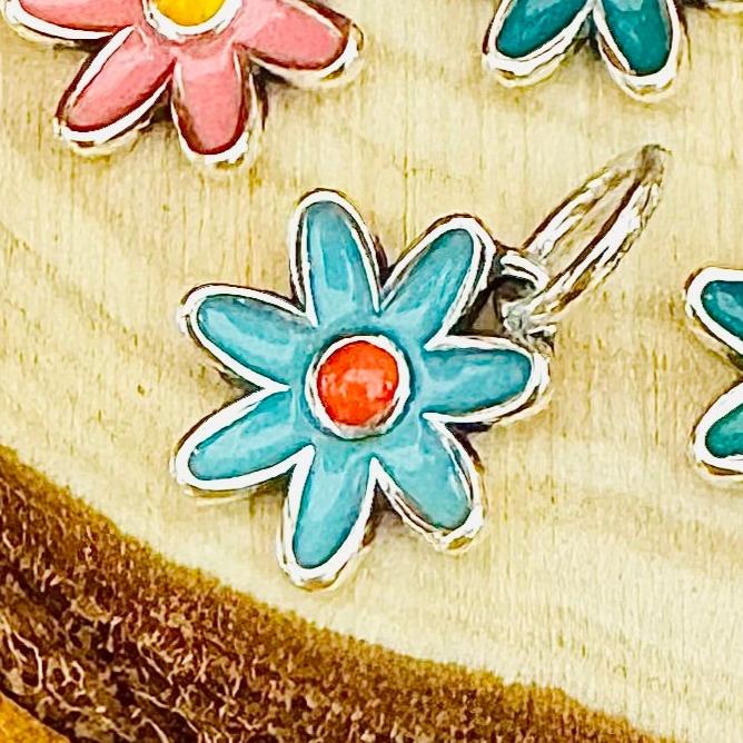 Light Blue Mini Flower Pendant