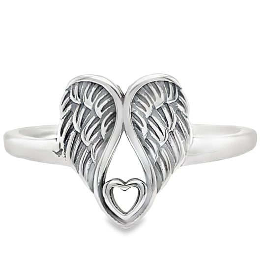 R775 Wings Heart Ring