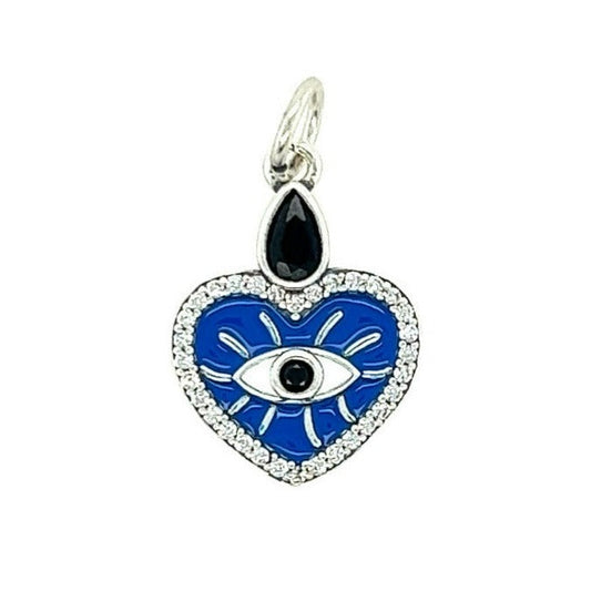 D1184 Blue Heart Eye Pendant