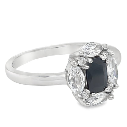 R639 Stone Black CZ Ring