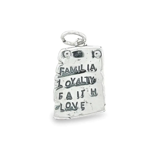 Familia, Loyalty, Faith, Love Pendant