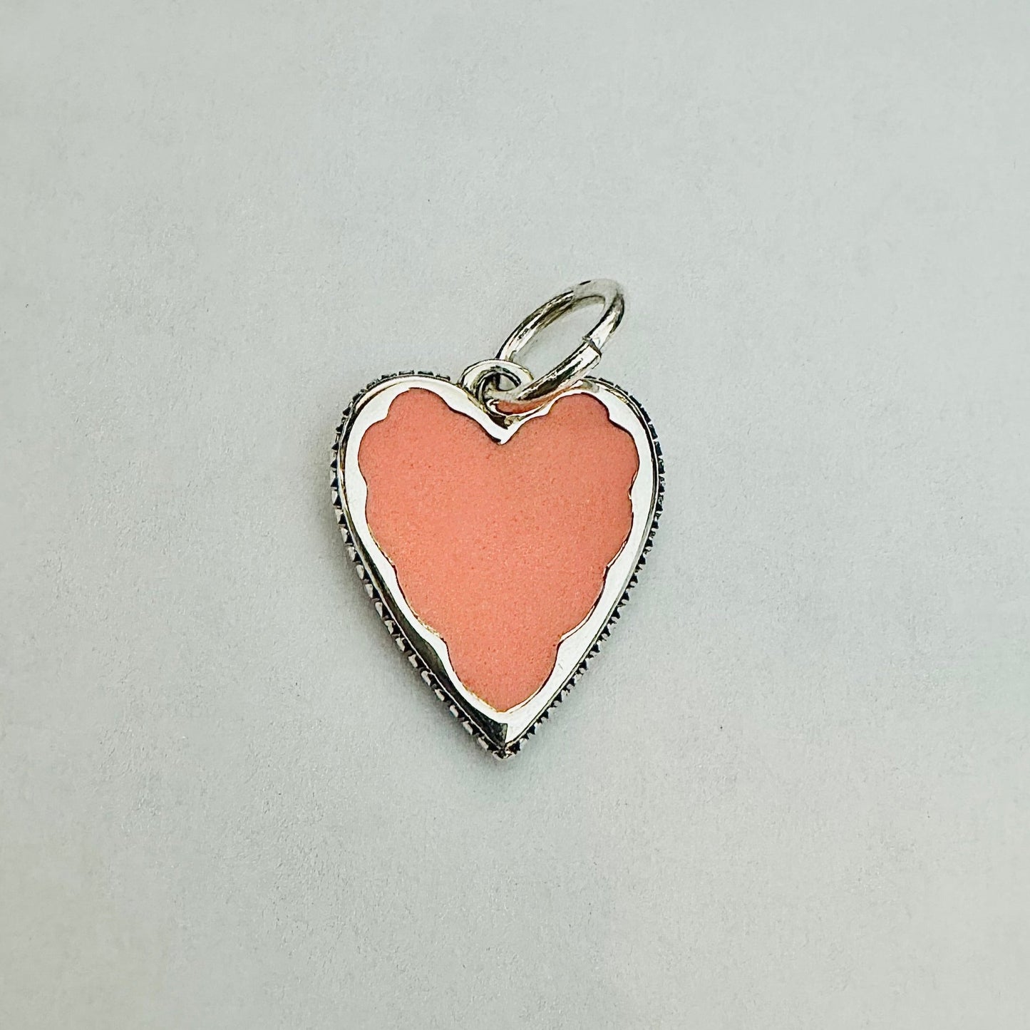 Cream Pink Heart Pendant Mini