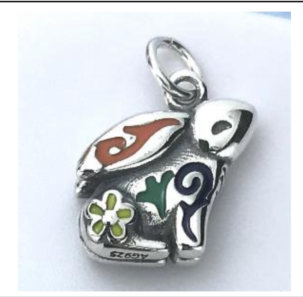 D1703 Color Bunny Rabbit Charm Pendant