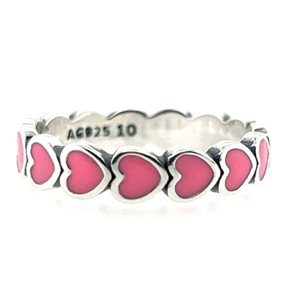 R494 Heart Pink Band Ring