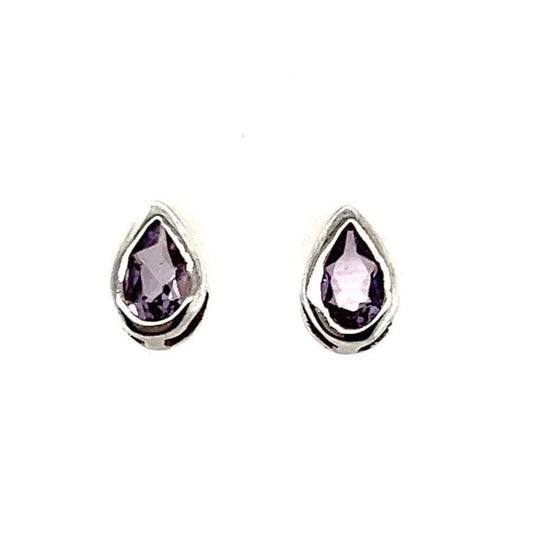 A192 Purple Drop Post Earrings