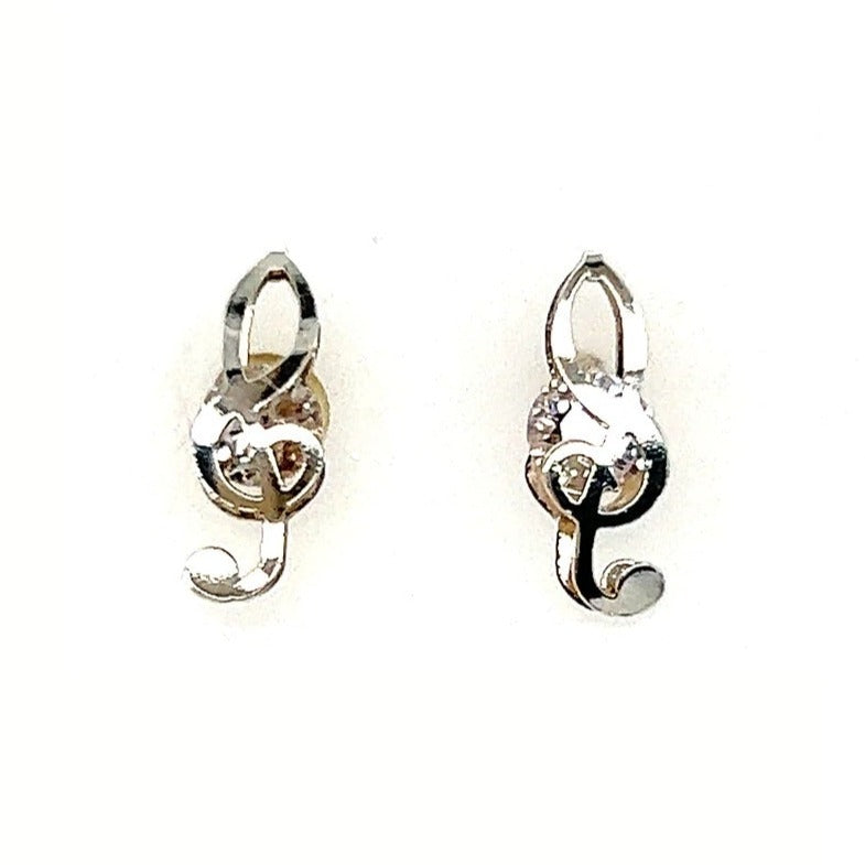 A194 Small Music Note Post Earrings