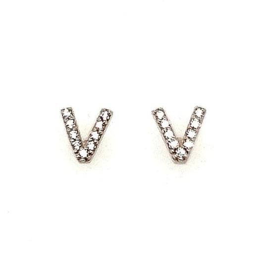 A247 Letter V Post Earrings