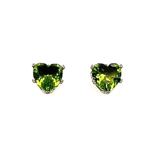 A262 Heart Green CZ Post Earrings