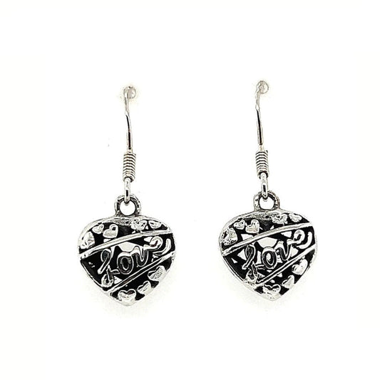 A274 Heart Love With Hook Earrings