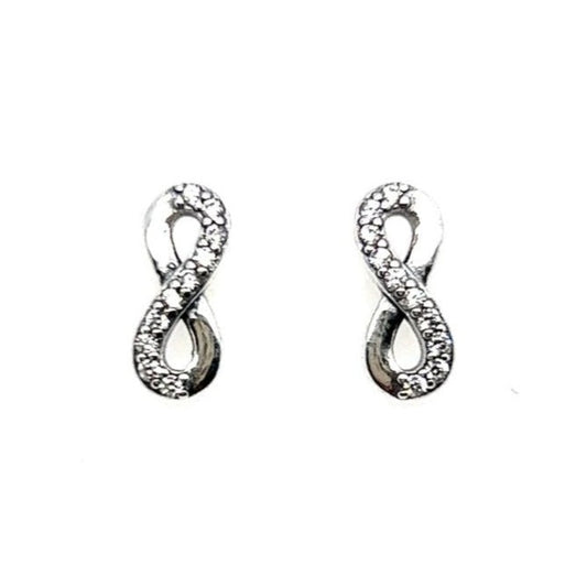 A28  Diamond Accent Infinity Earrings