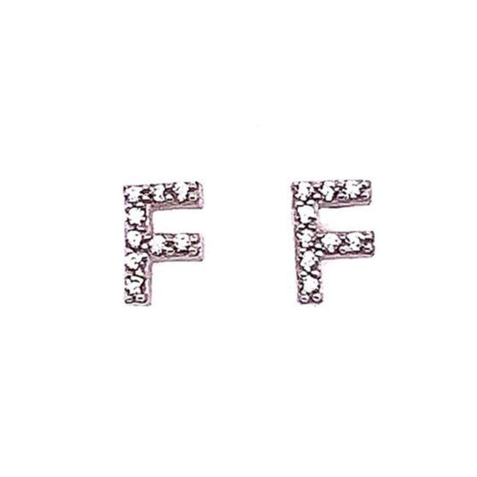 A326 Letter F Post Earrings