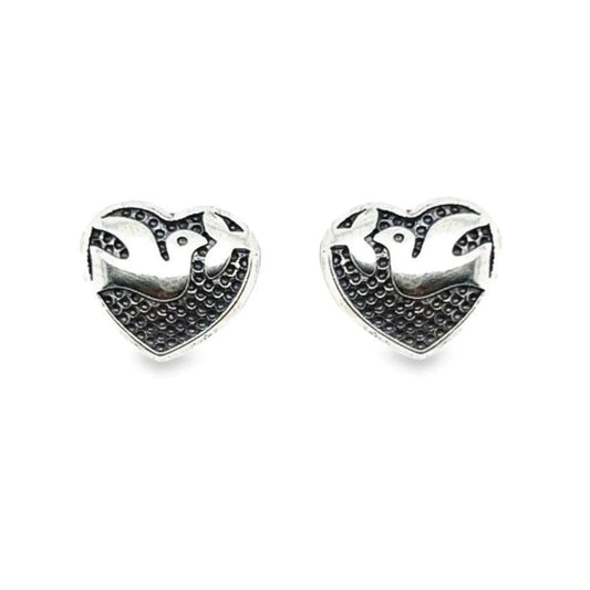 A421 Dove Heart Post Earrings