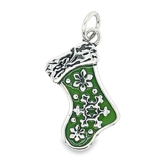 D1309 Green Stocking Pendant