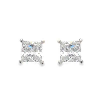 A650 Square CZ Stone Post Earrings