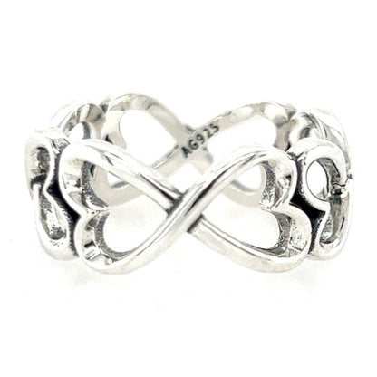 R510 Infinity Hearts Band Ring