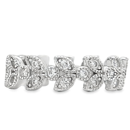 R122 Leaf CZ Ring