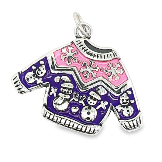 D1319 Violet Pink Christmas Sweater Pendant