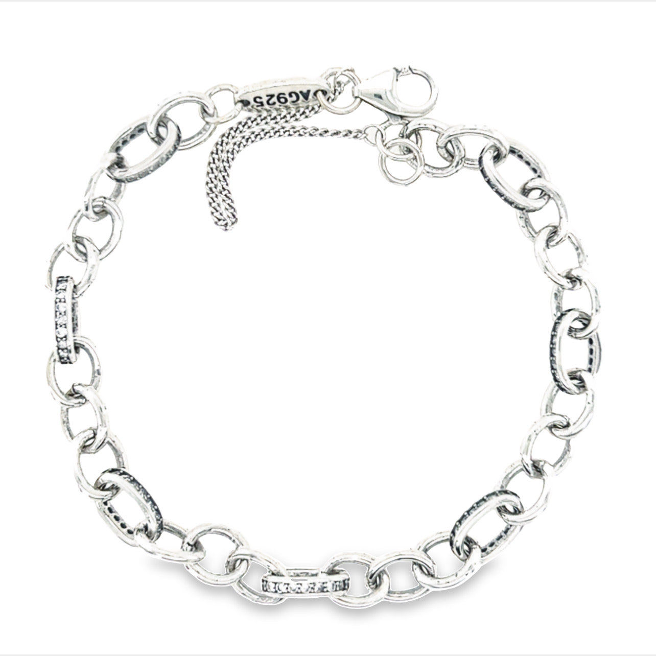 M174 8mm Charm Bracelet With Stone Links