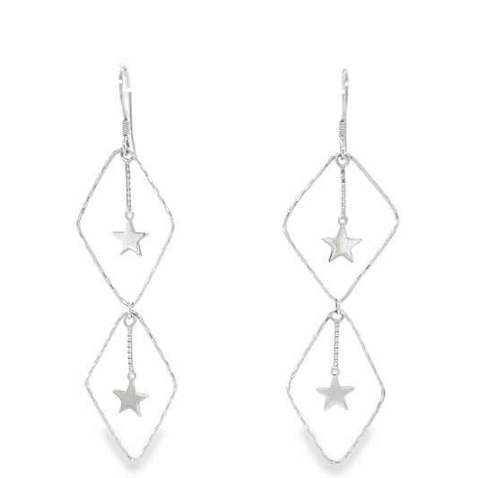 P11 Diamond Shape Long Star Earrings