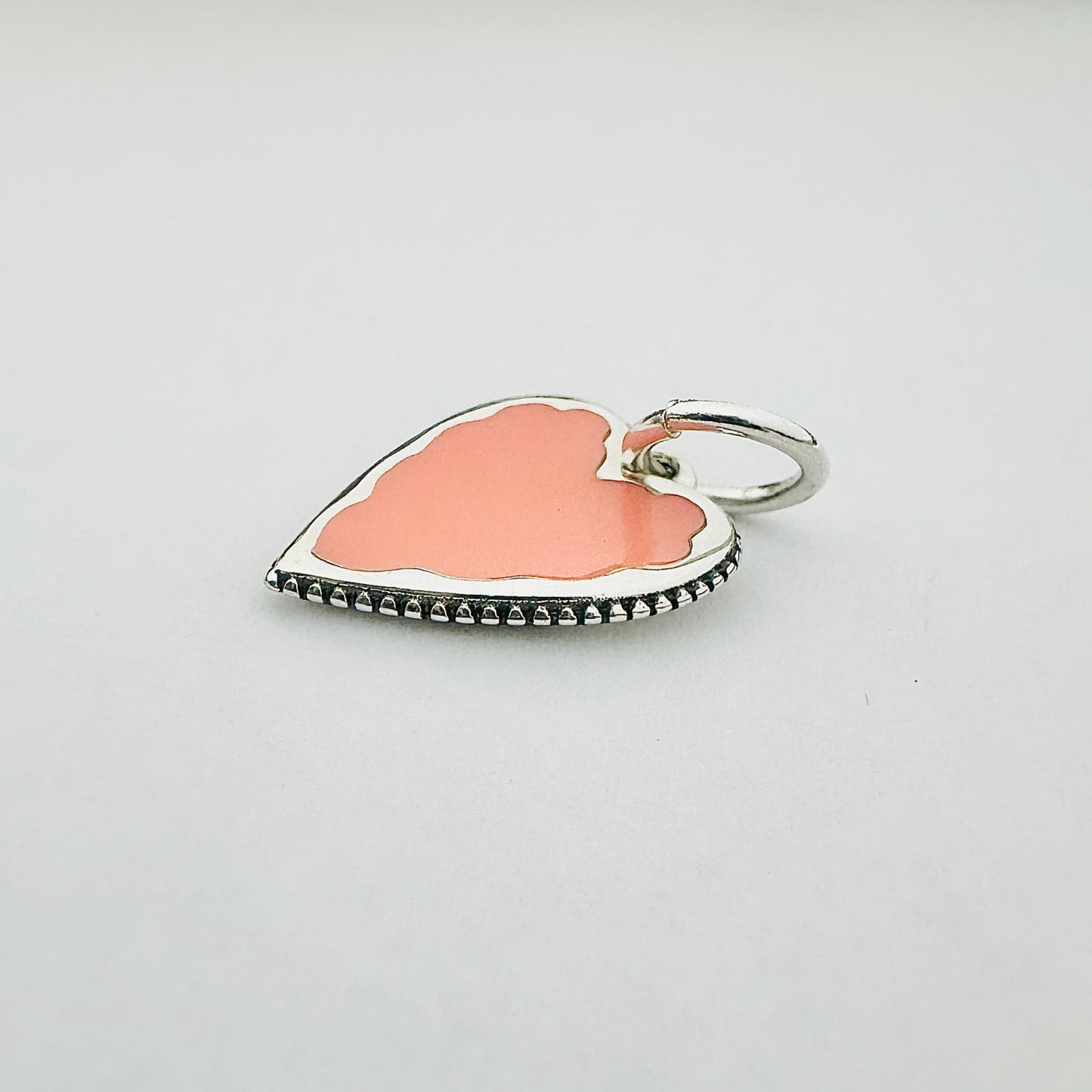 Cream Pink Heart Pendant Mini