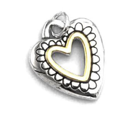 Heart With Gold Open Heart Pendant