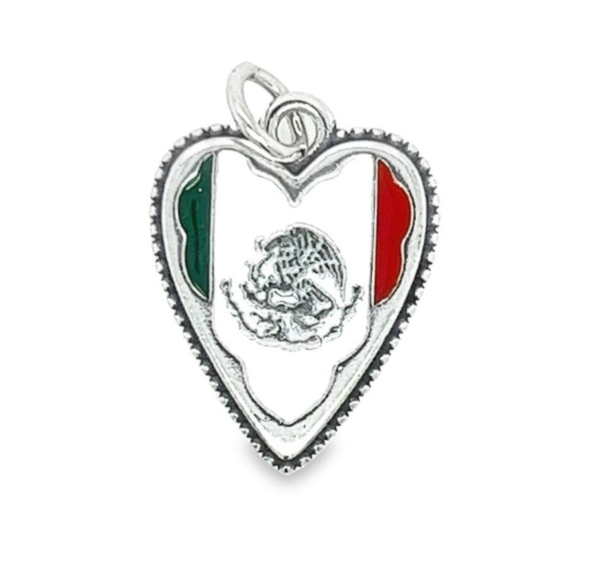 Heart Mexico Flag Pendant