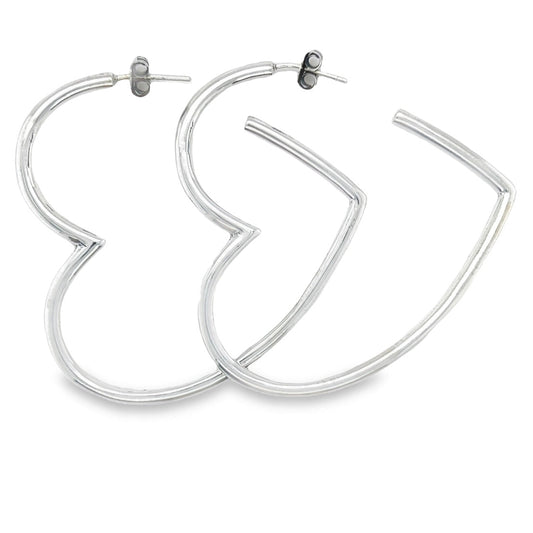 P378 Large heart hoop Earrings