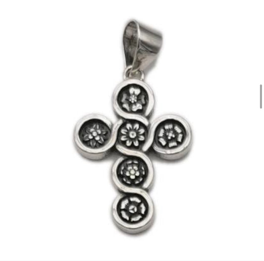 D1791  Flower Cross Pendant