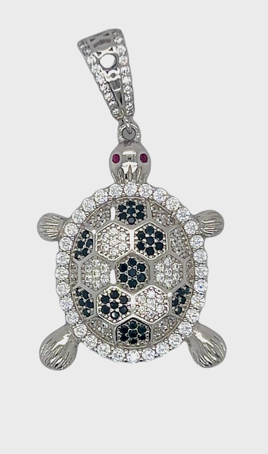 D193  BigTurtle CZ Pave Pendant