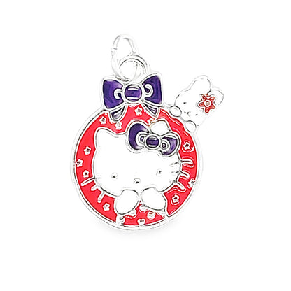 D1838 Round Pink KITTEN Pendant