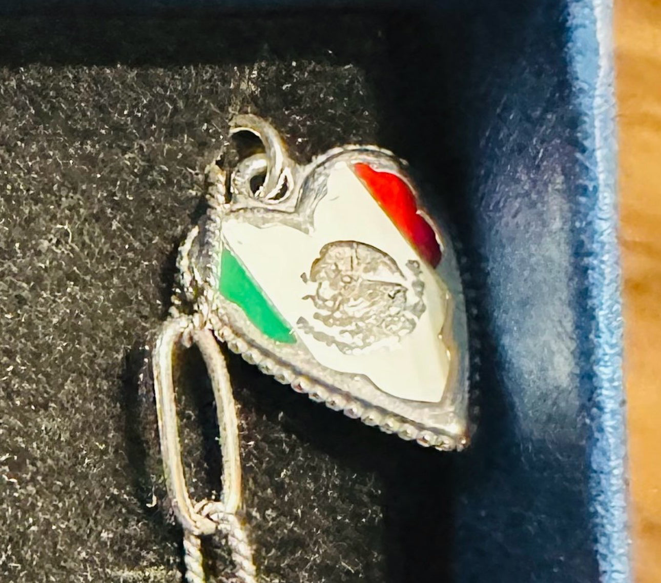 Heart Mexico Flag Pendant