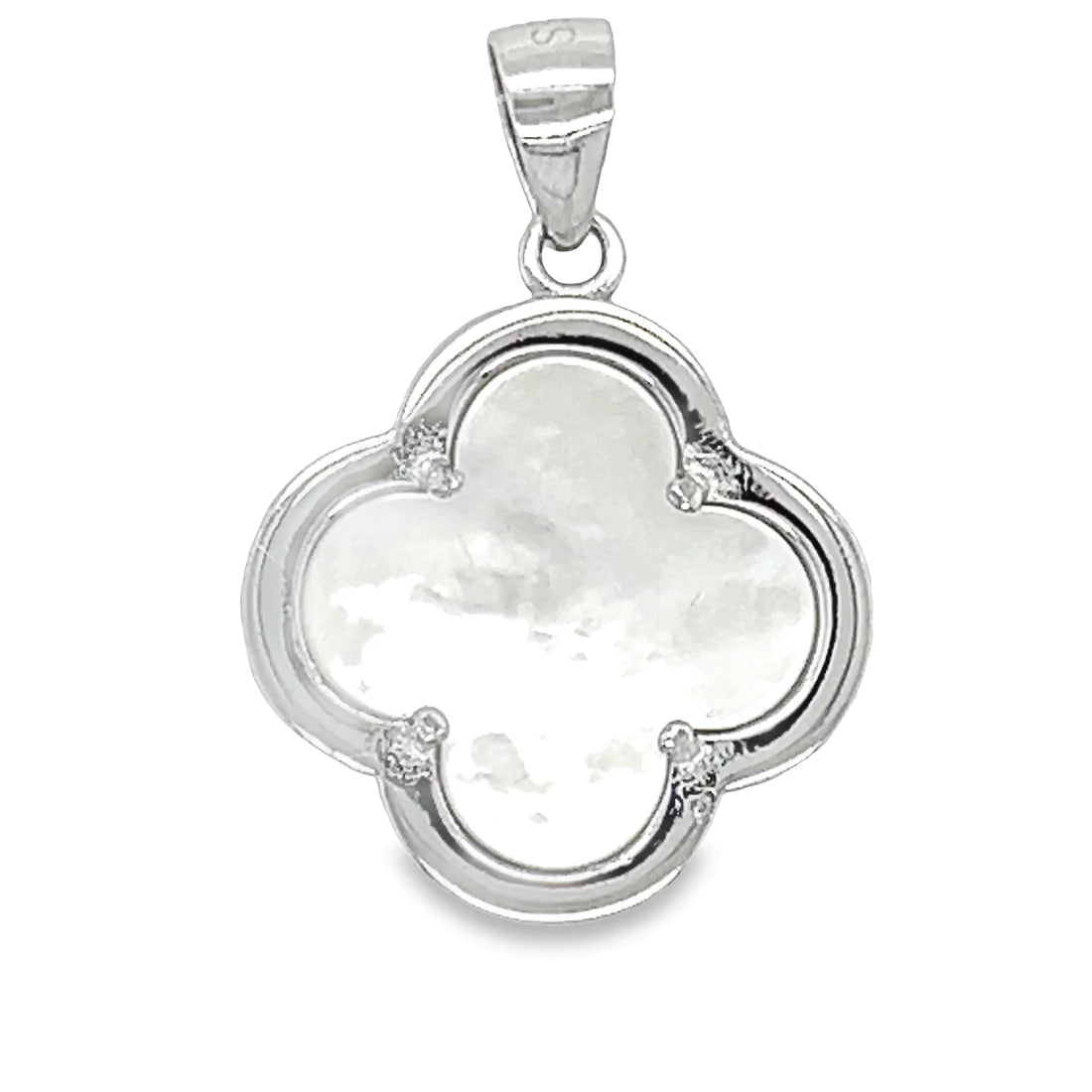 White Flower Clover Pendant