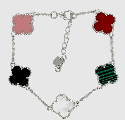 Multicolor Flower Clover Bracelet