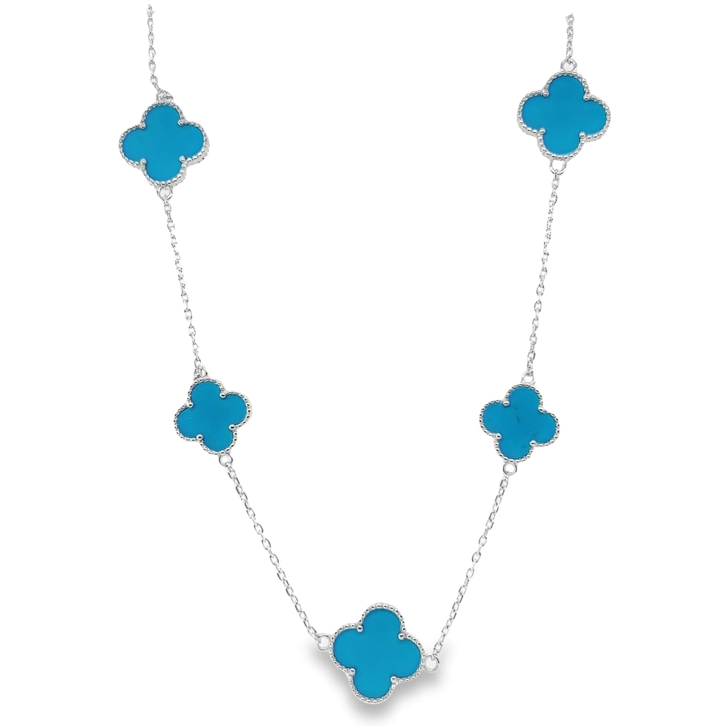 CA177 Blue Flower Necklaces