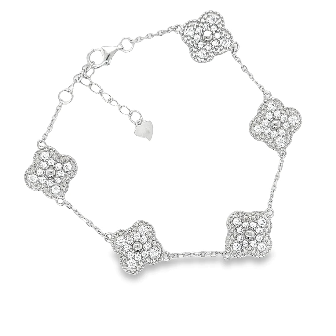 CZ Flower Clover Bracelet