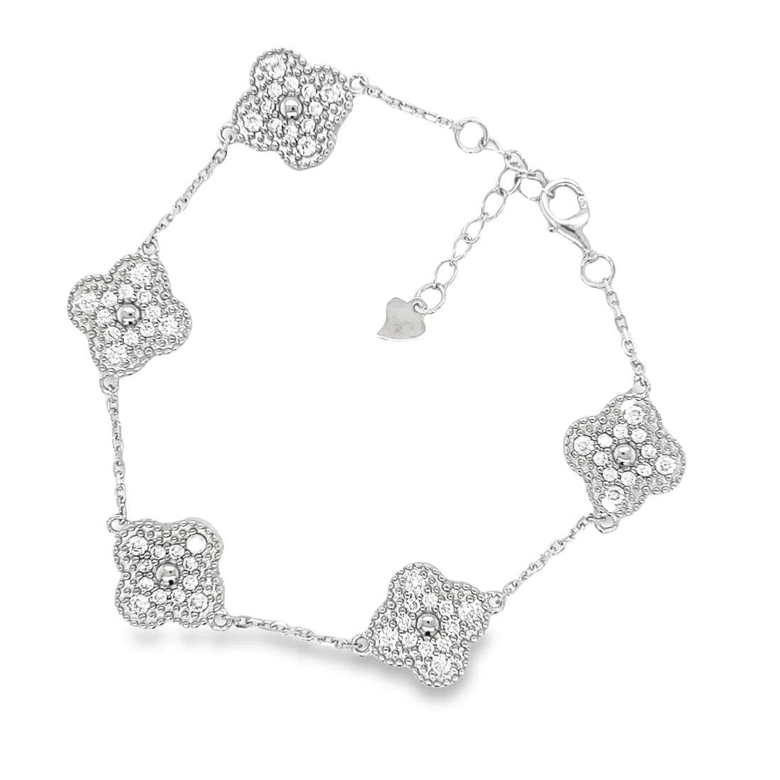 CZ Flower Clover Bracelet