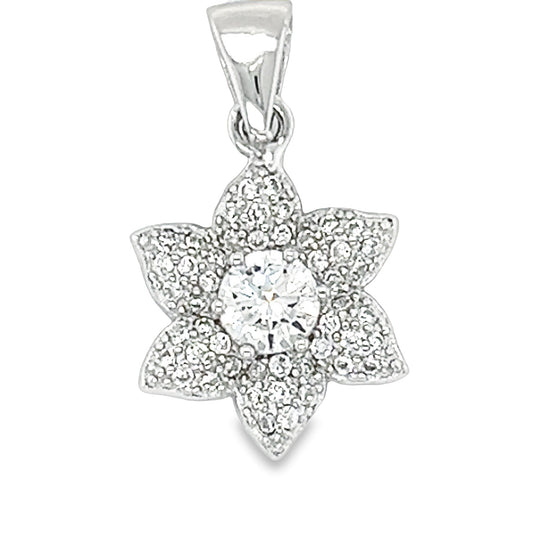 D1632 CS Stone Flower Pendant