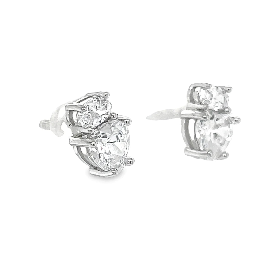 A662 Diamond Cz Post Earrings